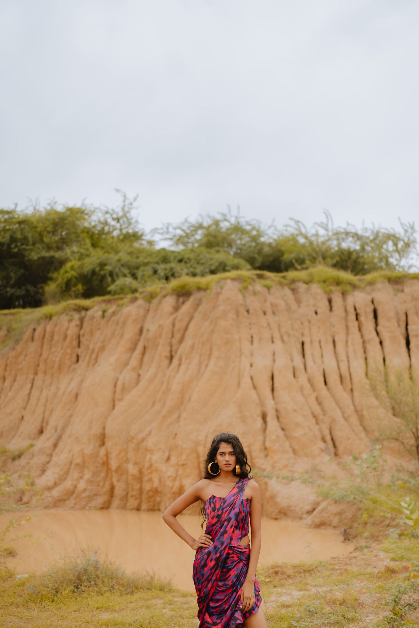 Jaisalmer Abstract Print Saree with Corset blouse