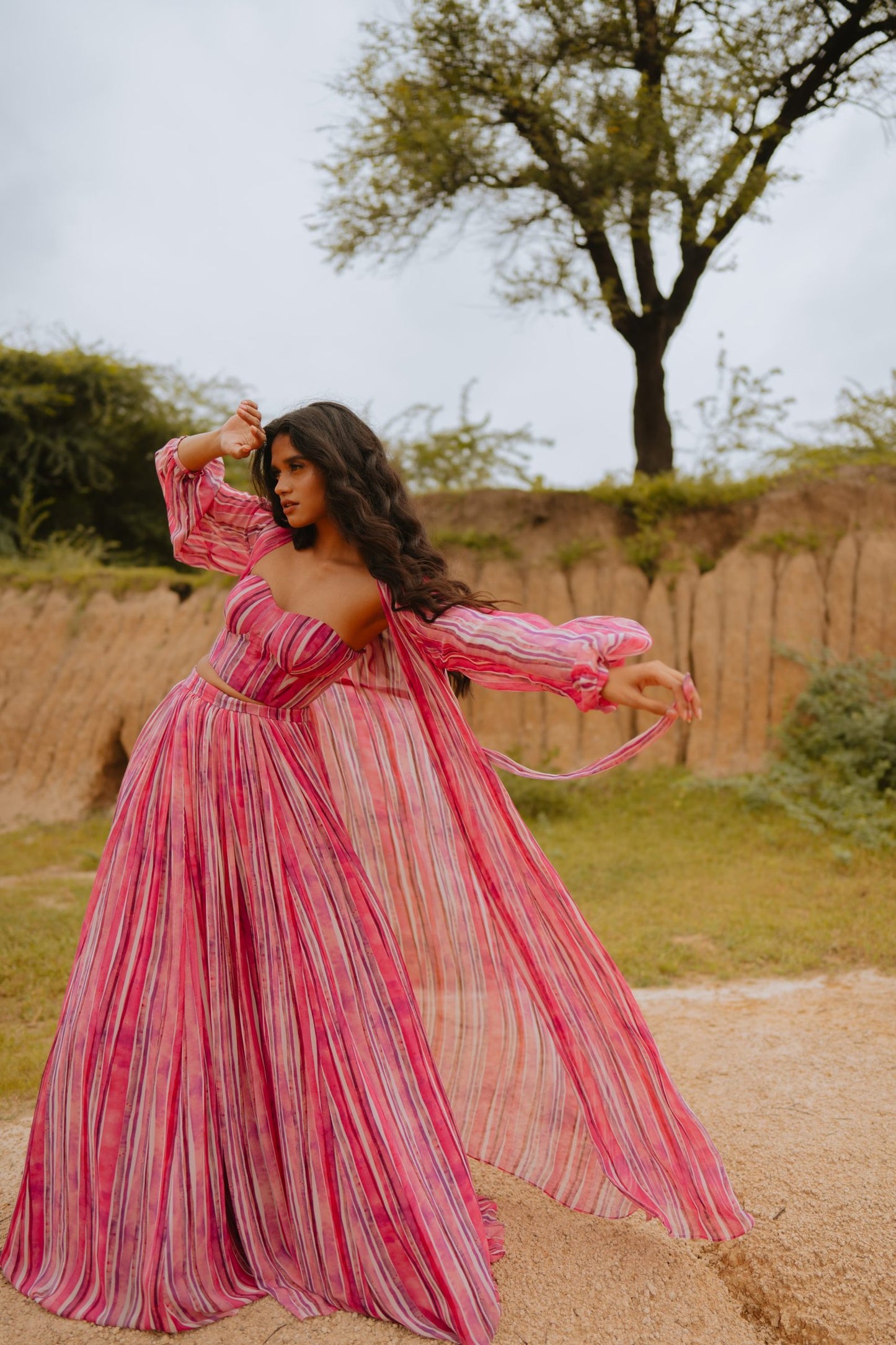 Bagan Corset & Lehenga with Cape
