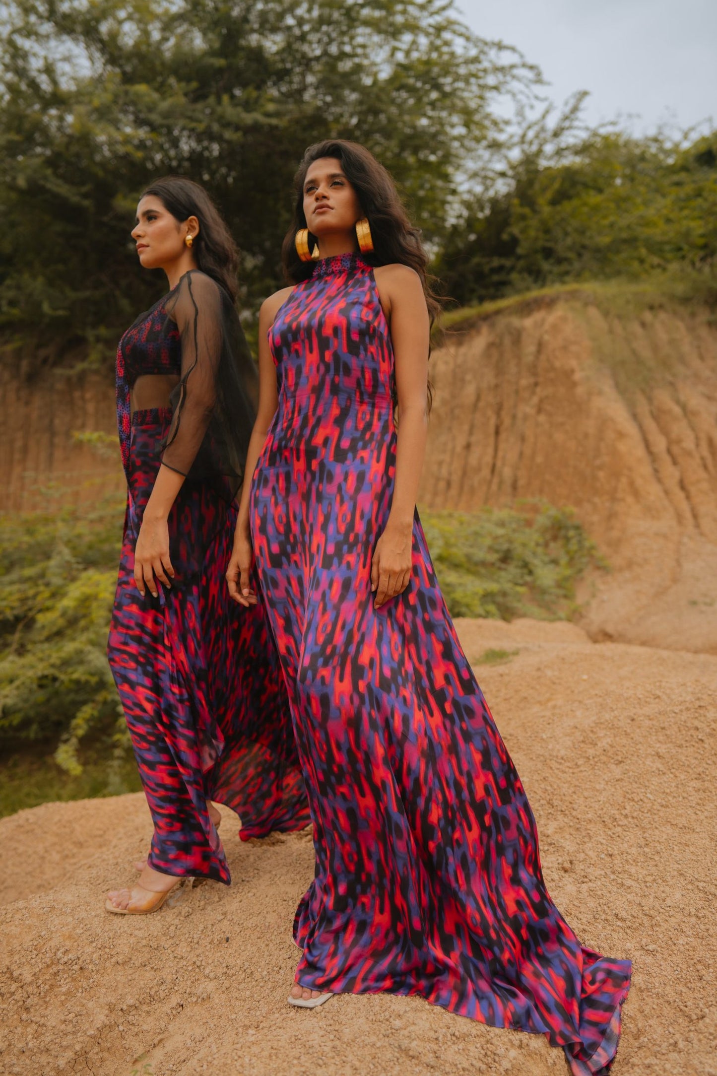Maui Jewel tone Printed Maxi Dress