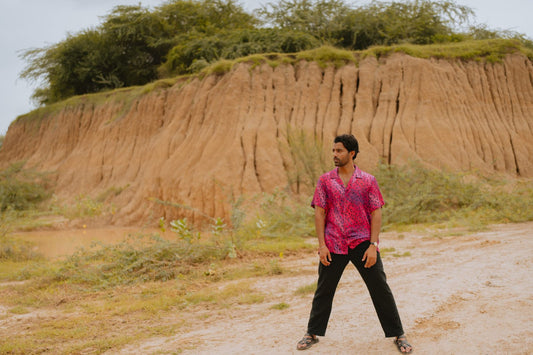 miami print oversized shirt