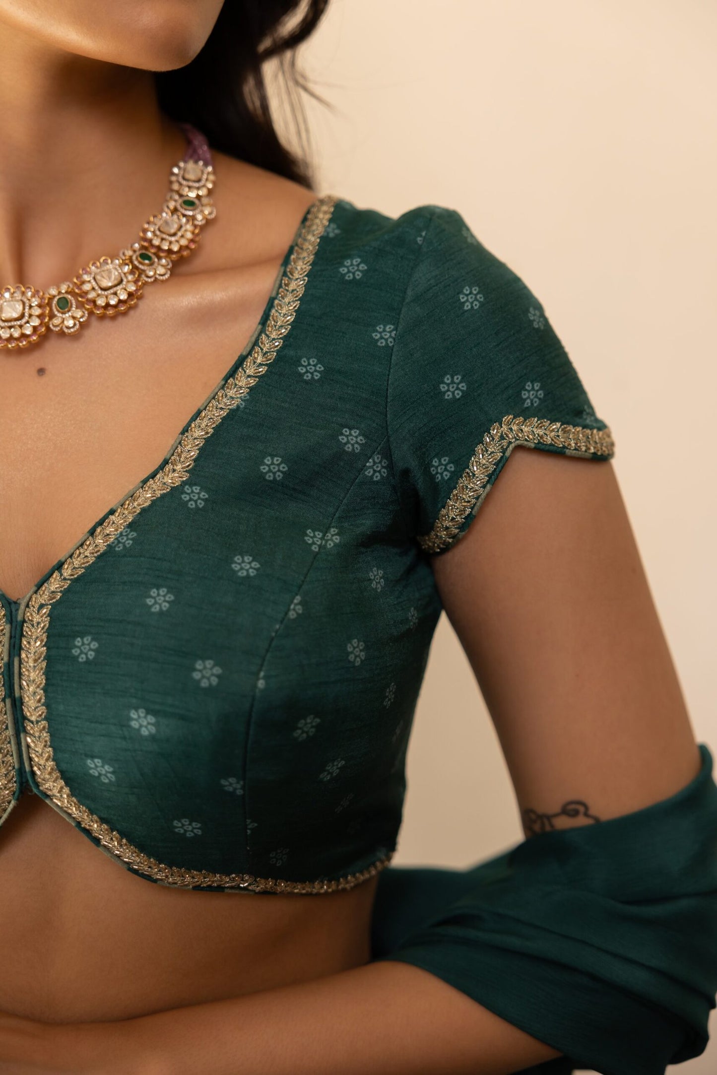 Gulnaz Teal Blue Embroidered Lehenga Set