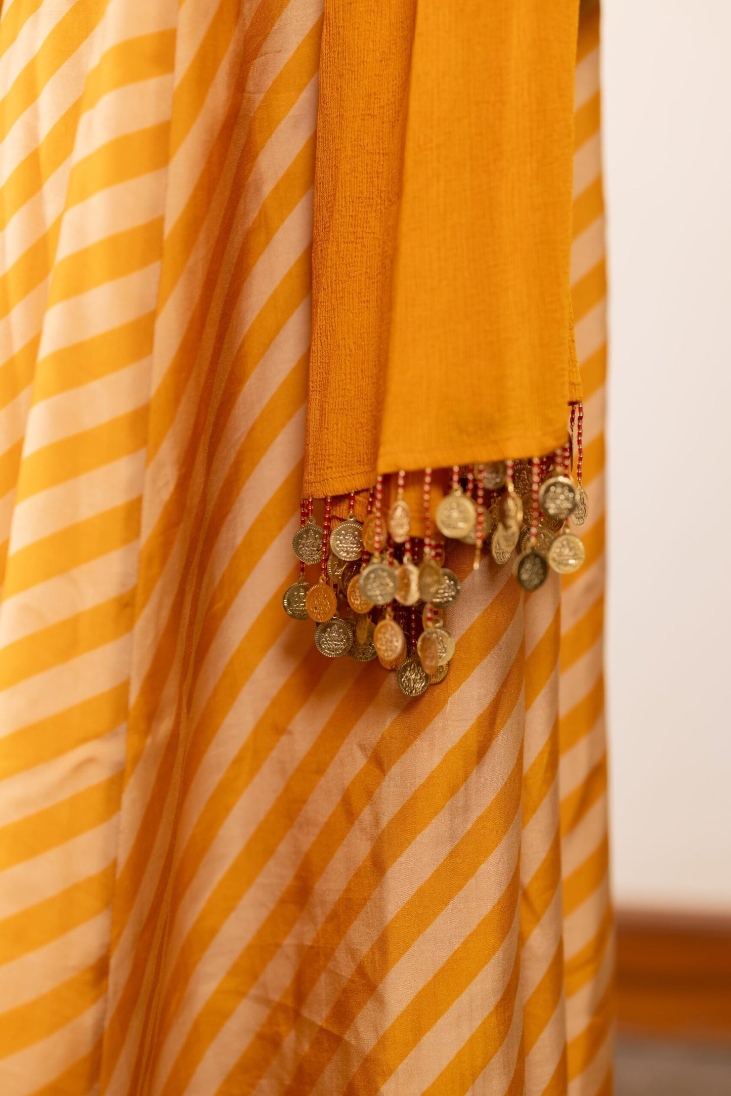 Aria Purple & Yellow embroidered kurta with printed gharara Set