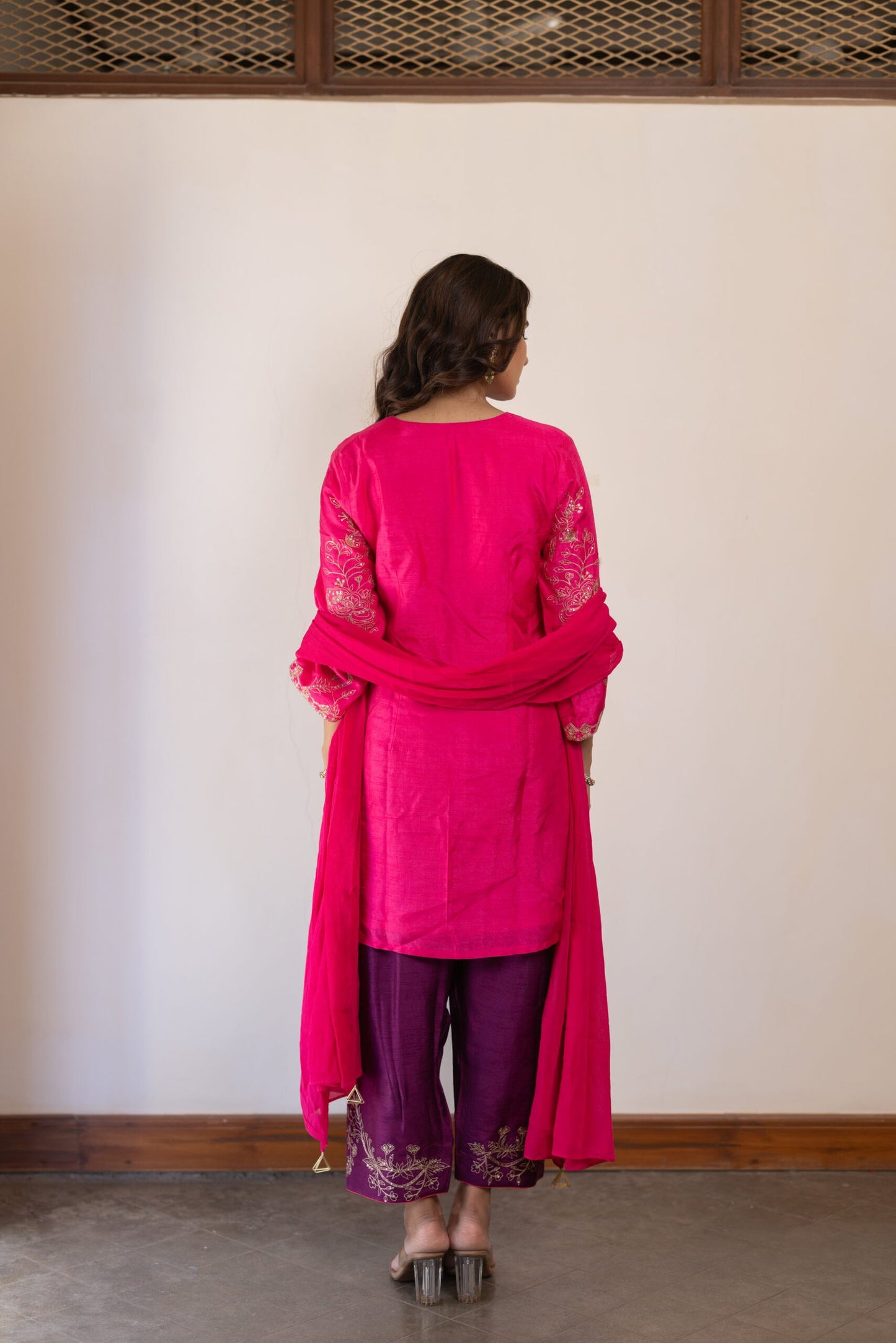 Aanya Magenta Purple Embroidered Kurta Set