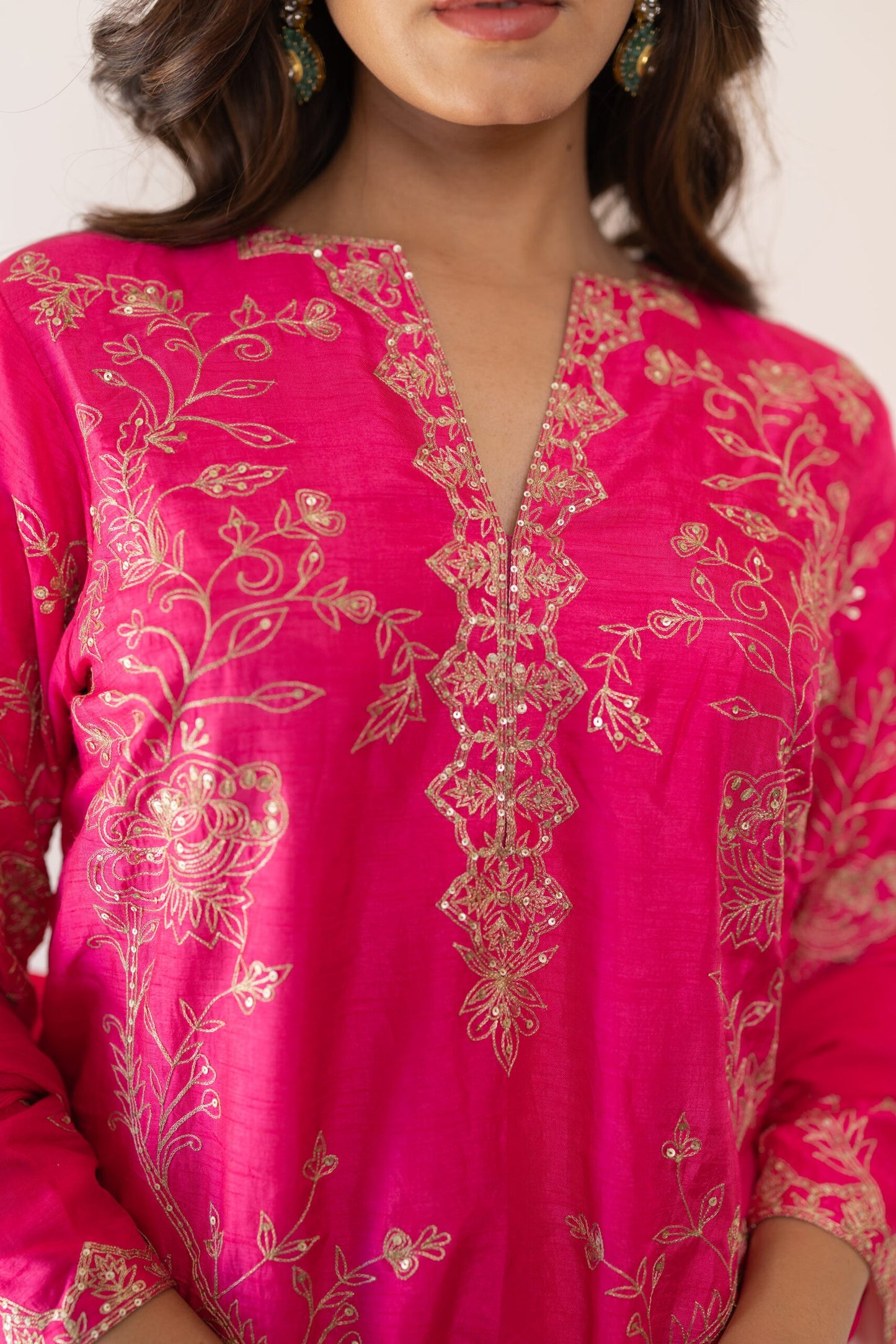 Aanya Magenta Purple Embroidered Kurta Set