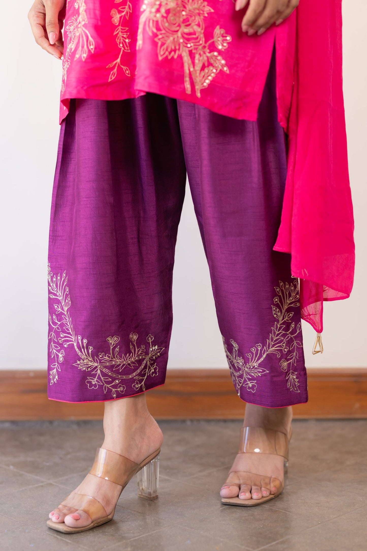 Aanya Magenta Purple Embroidered Kurta Set
