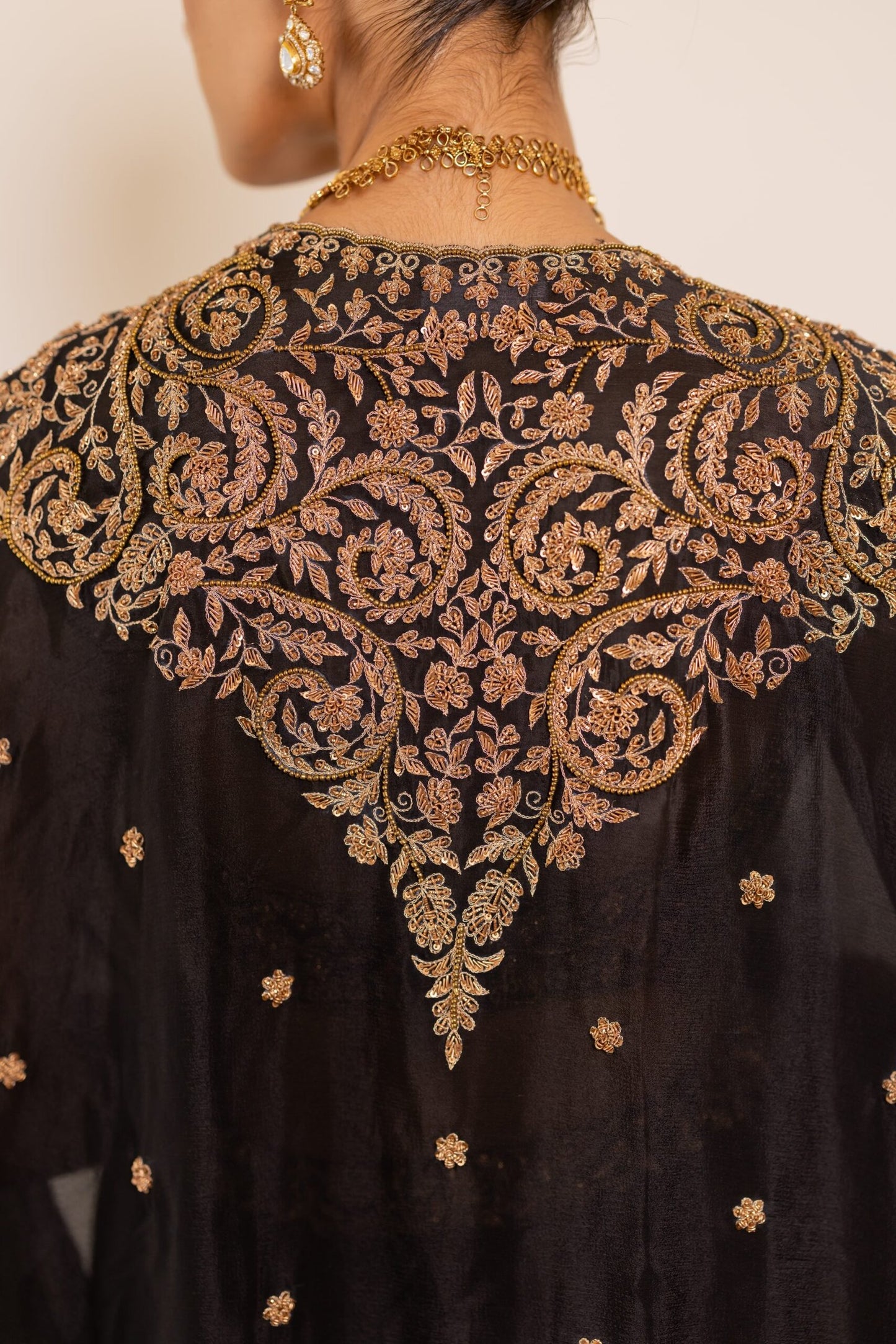 Maya Black Sequinned Lehenga with Embroidered Belt