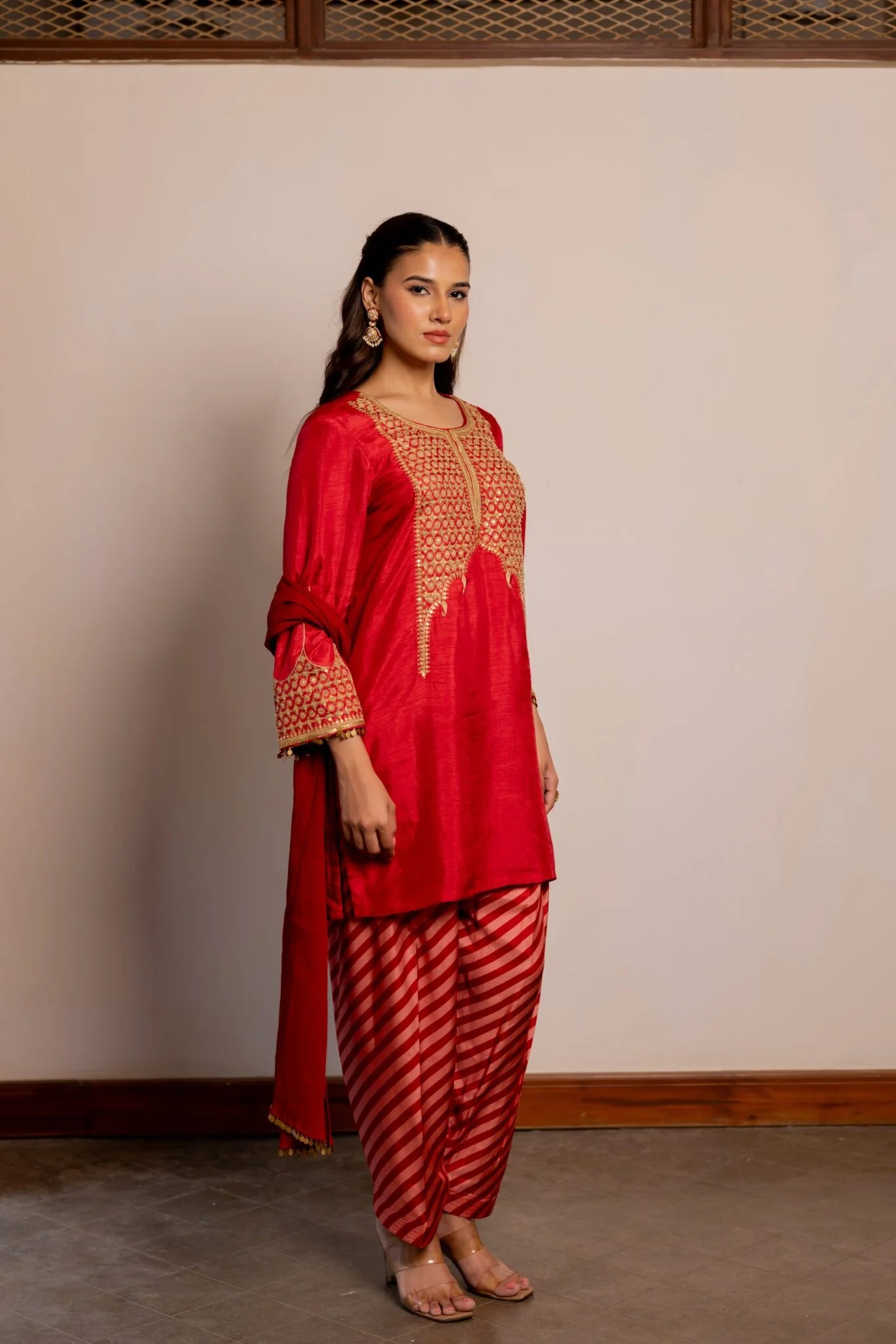 Gul Red Embroidered Pakistani Style Kurta Set