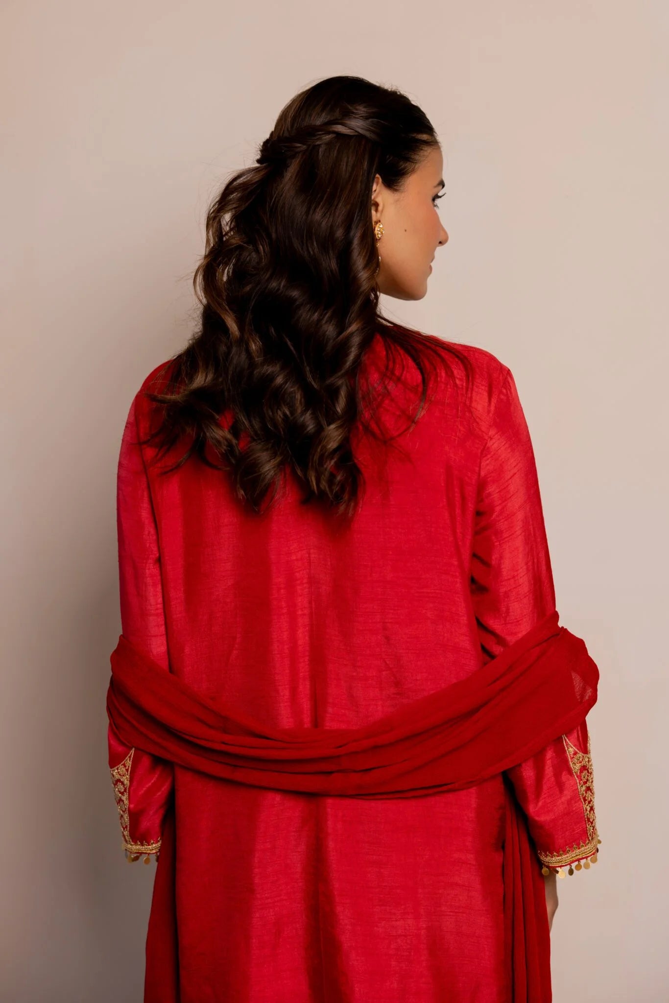 Gul Red Embroidered Pakistani Style Kurta Set