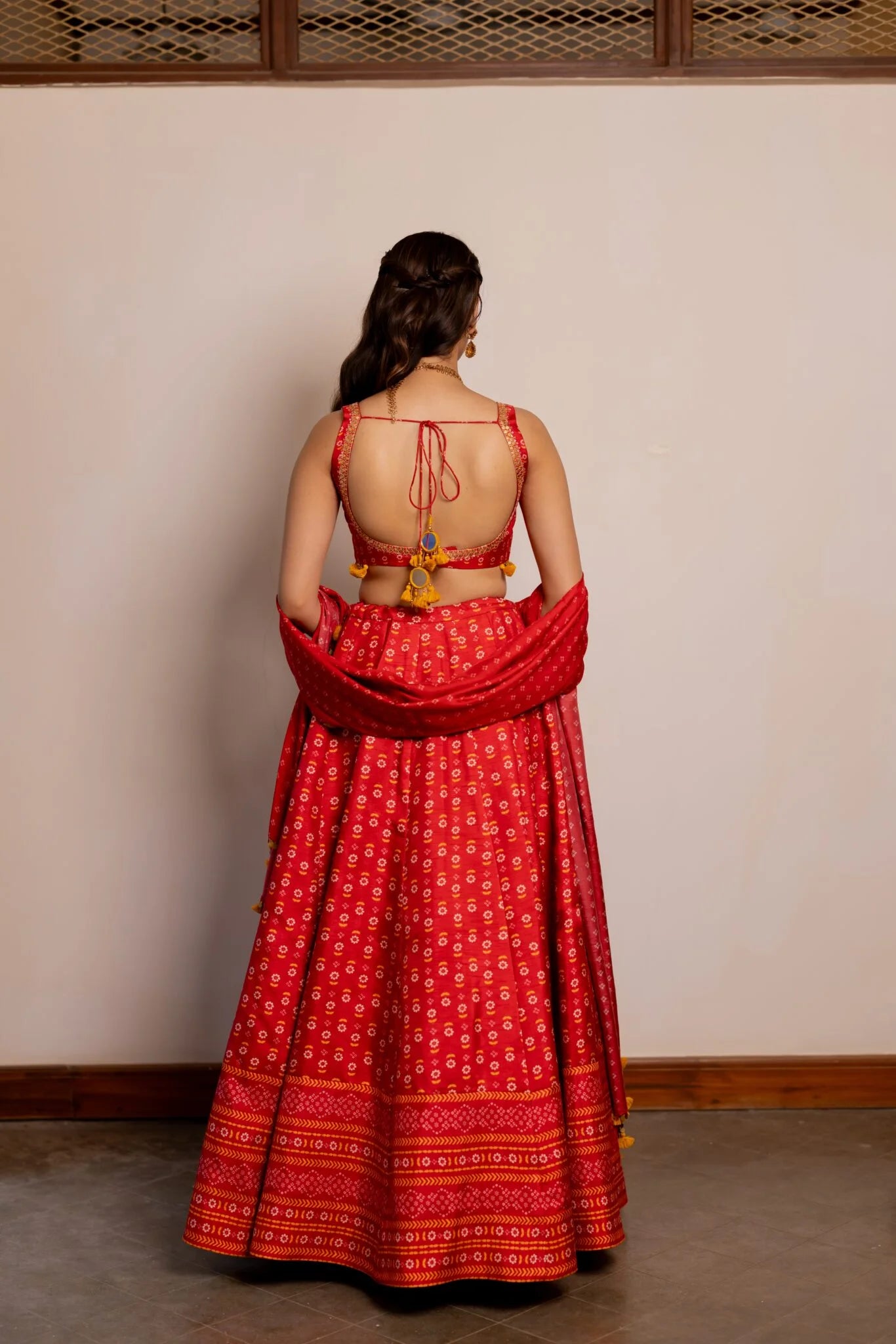 Leela Red Printed Lehenga Set