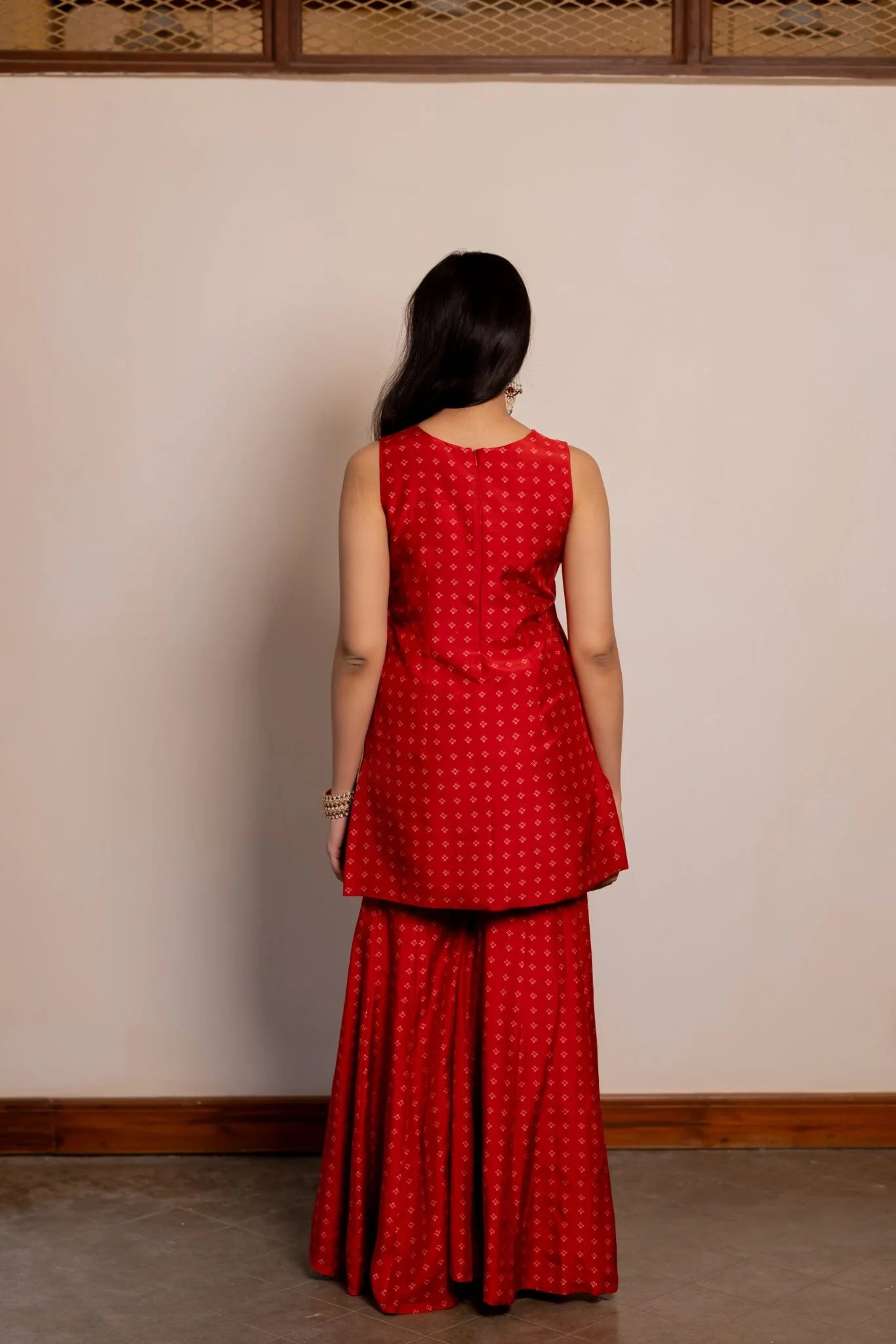Arusha Red Embroidered Sharara Set