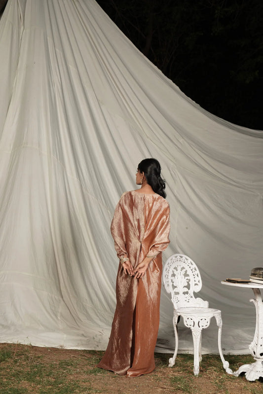 Waheeda Shimmer bronze Kaftan