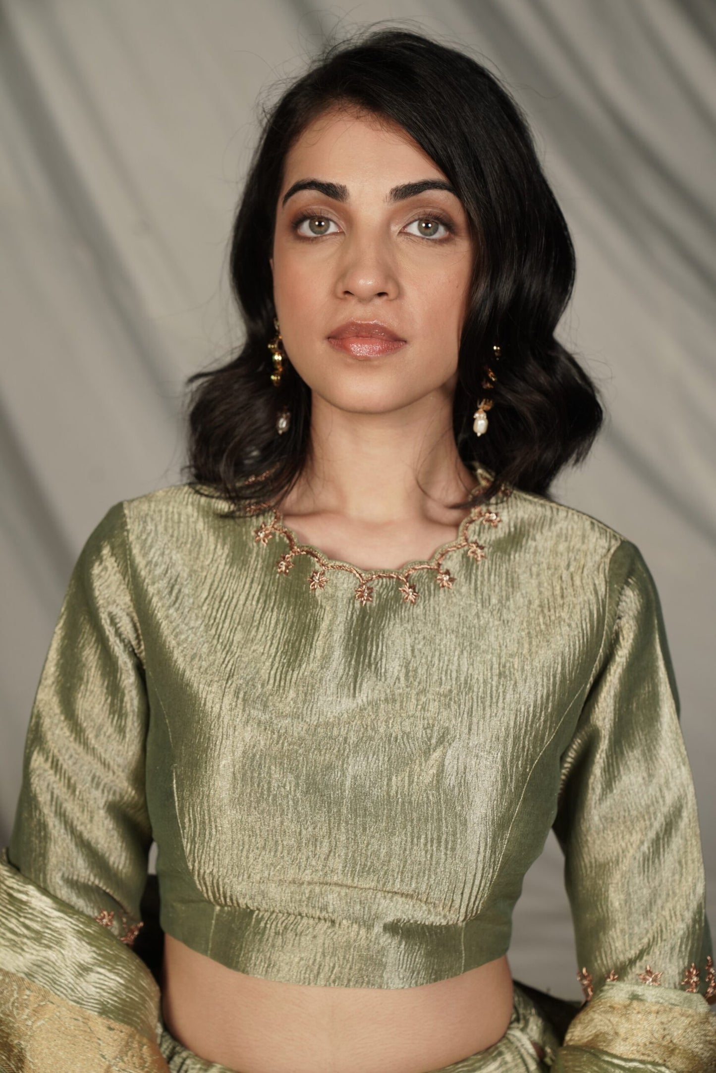 Nargis Olive Green Benerasi Lehenga Set