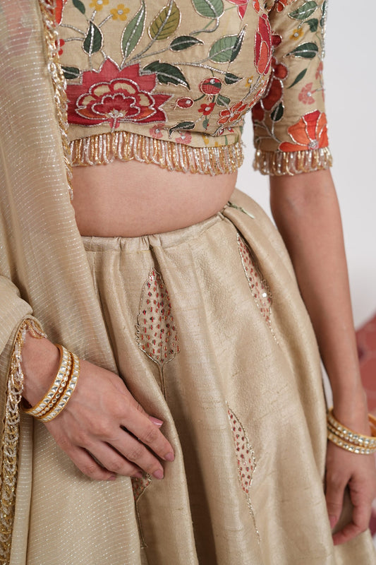 Chandni Ivory Embroidered Lehenga Set