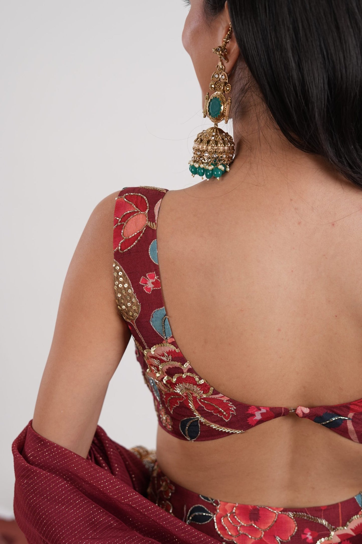 Gulabo Crimson Red Embroidered Lehenga Set