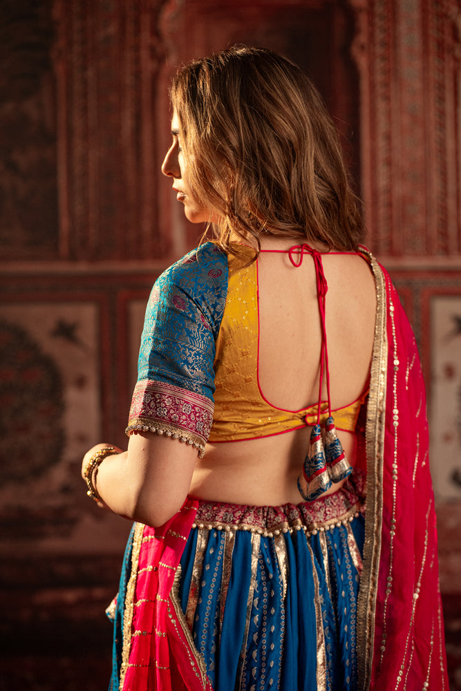 Lalita Red Vintage silk lehenga choli