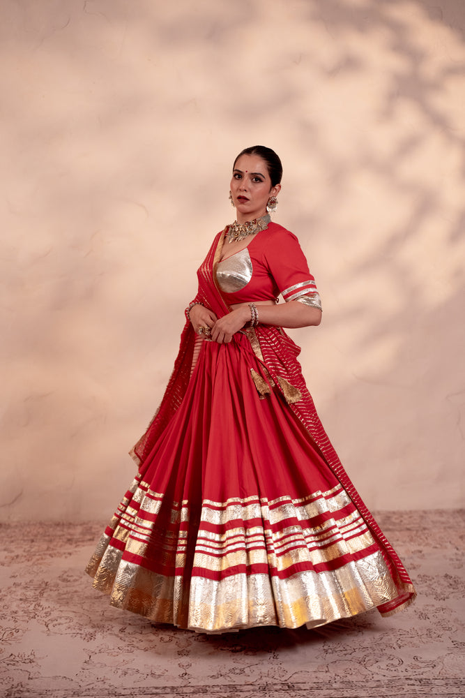 Ganga Coral Pink Lehenga Set