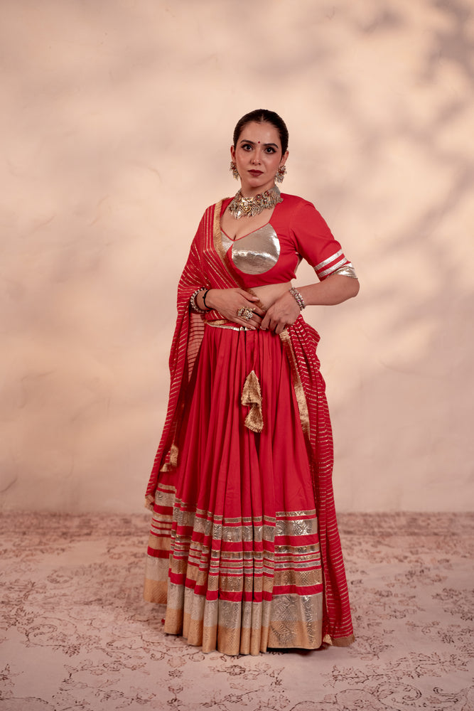 Ganga Coral Pink Lehenga Set