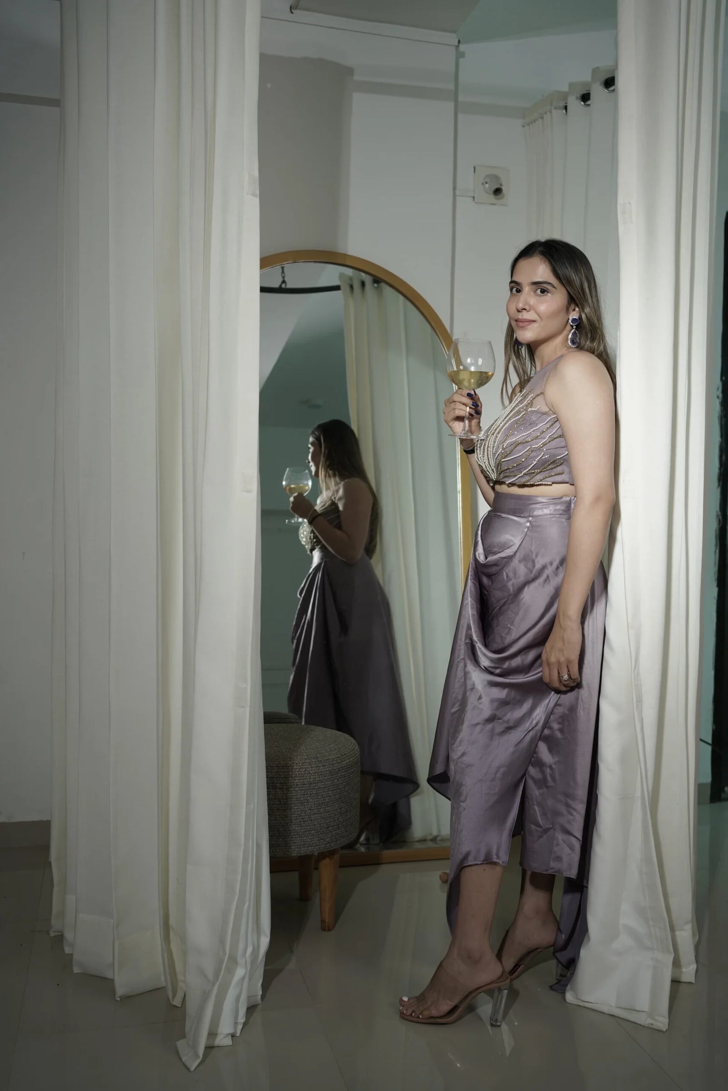 Lilac draped skirt
