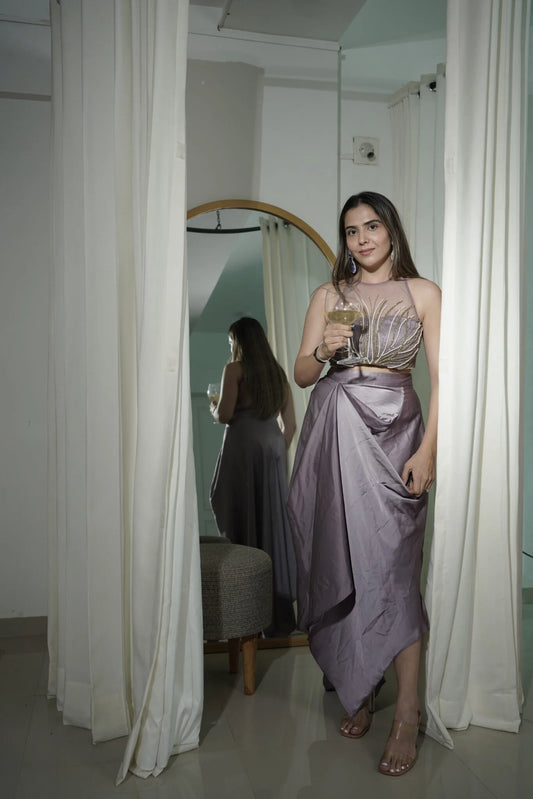 Lilac draped skirt