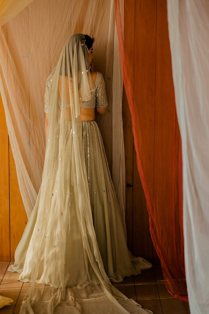 Fizaa Mint Green Embroidered Lehenga Set
