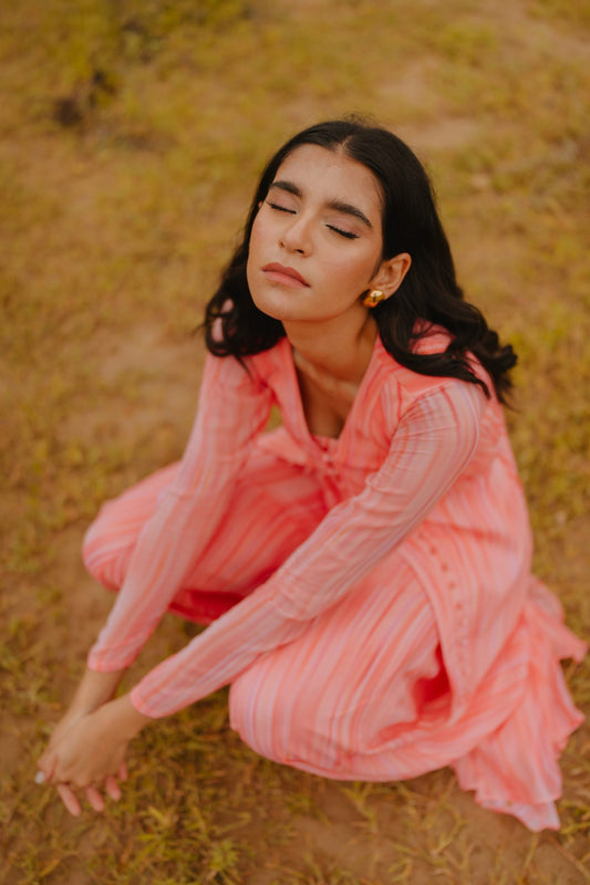 Akaasa Peach Pink Sharara Set