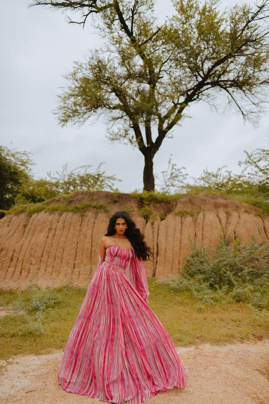 Bagan Corset & Lehenga with Cape
