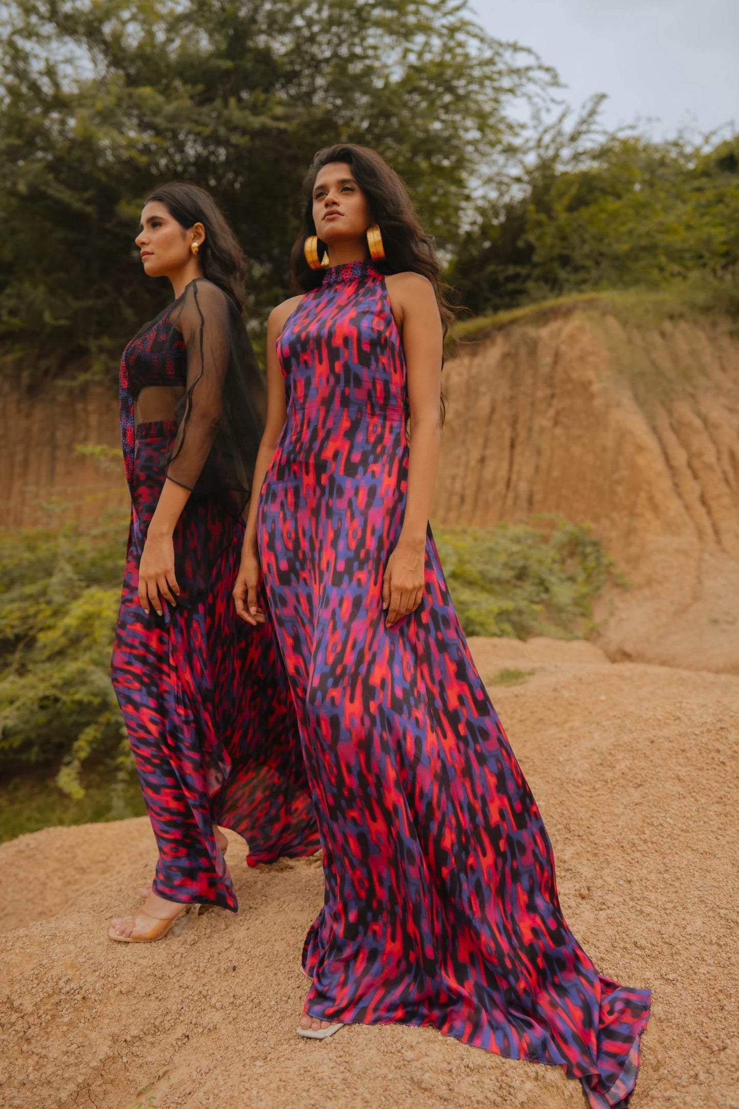 Maui Jewel tone Printed Maxi Dress