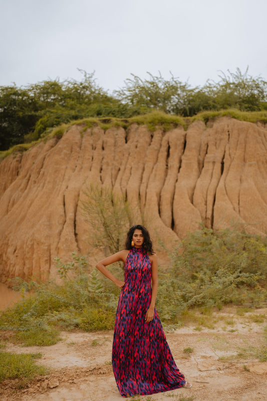 Maui Jewel tone Printed Maxi Dress