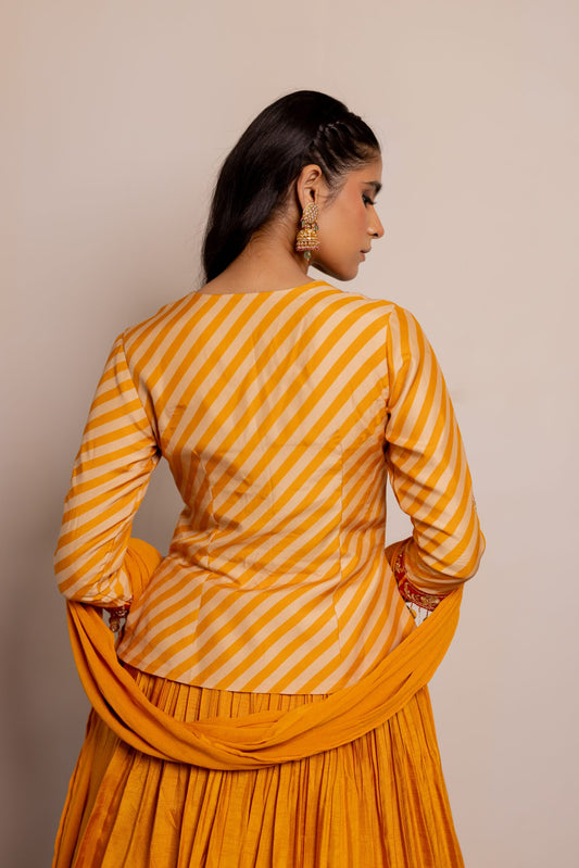 Sunaina Tumeric Yellow Kurti Lehenga Set