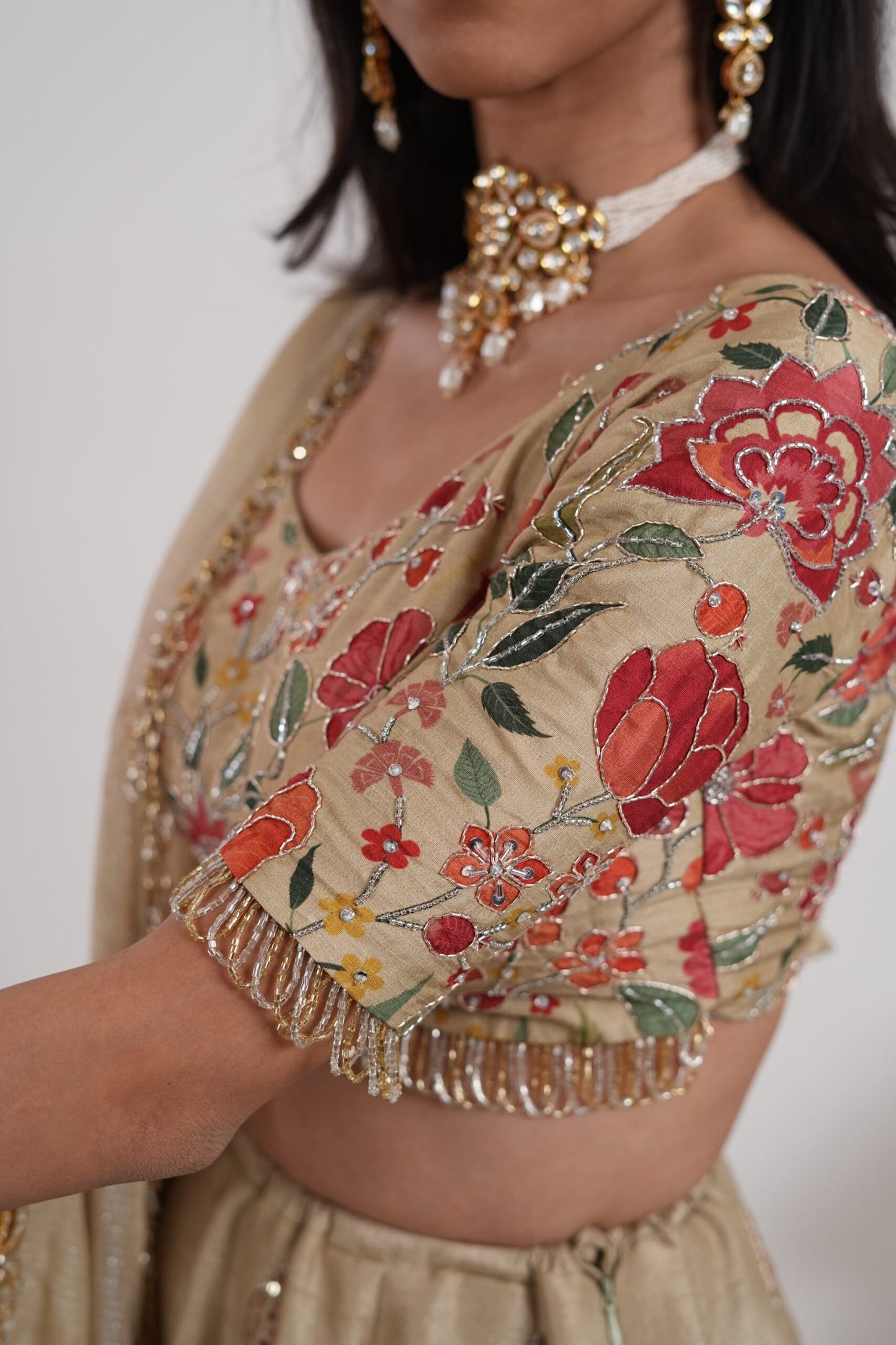 Chandni Ivory Embroidered Lehenga Set