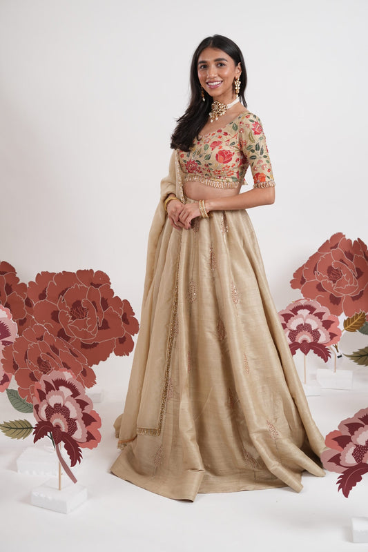 Chandni Ivory Embroidered Lehenga Set