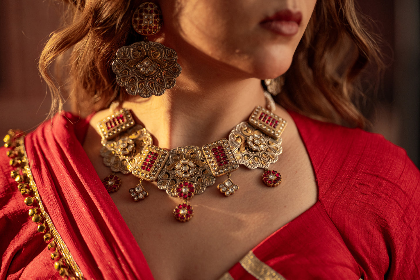 Durga Scarlet Red Lehenga Choli Set