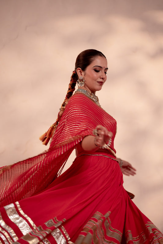 Ganga Coral Pink Lehenga Set