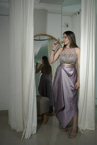 Lilac draped skirt